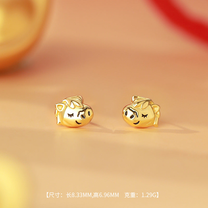 D廠-原創S999足銀 抱寶小馬項鍊輕奢手鍊本命年小眾耳環個性首飾「YC9697E_1 YC0248N_1 YC5388SL_1」25.11-3