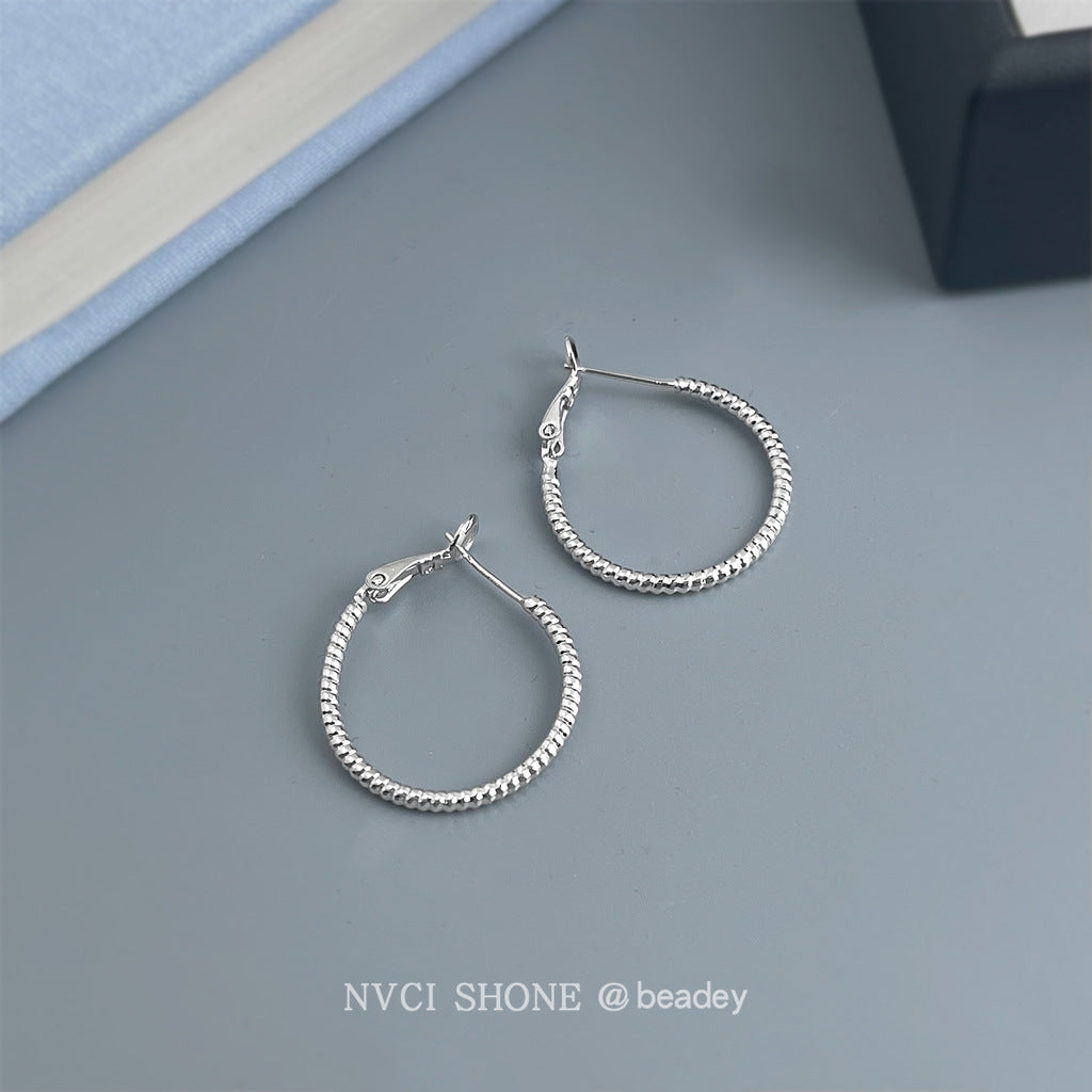 A廠-時尚個性冷淡風大耳圈圓圈銀針高級感通勤百搭工廠耳飾「7165-7172」25.11-4