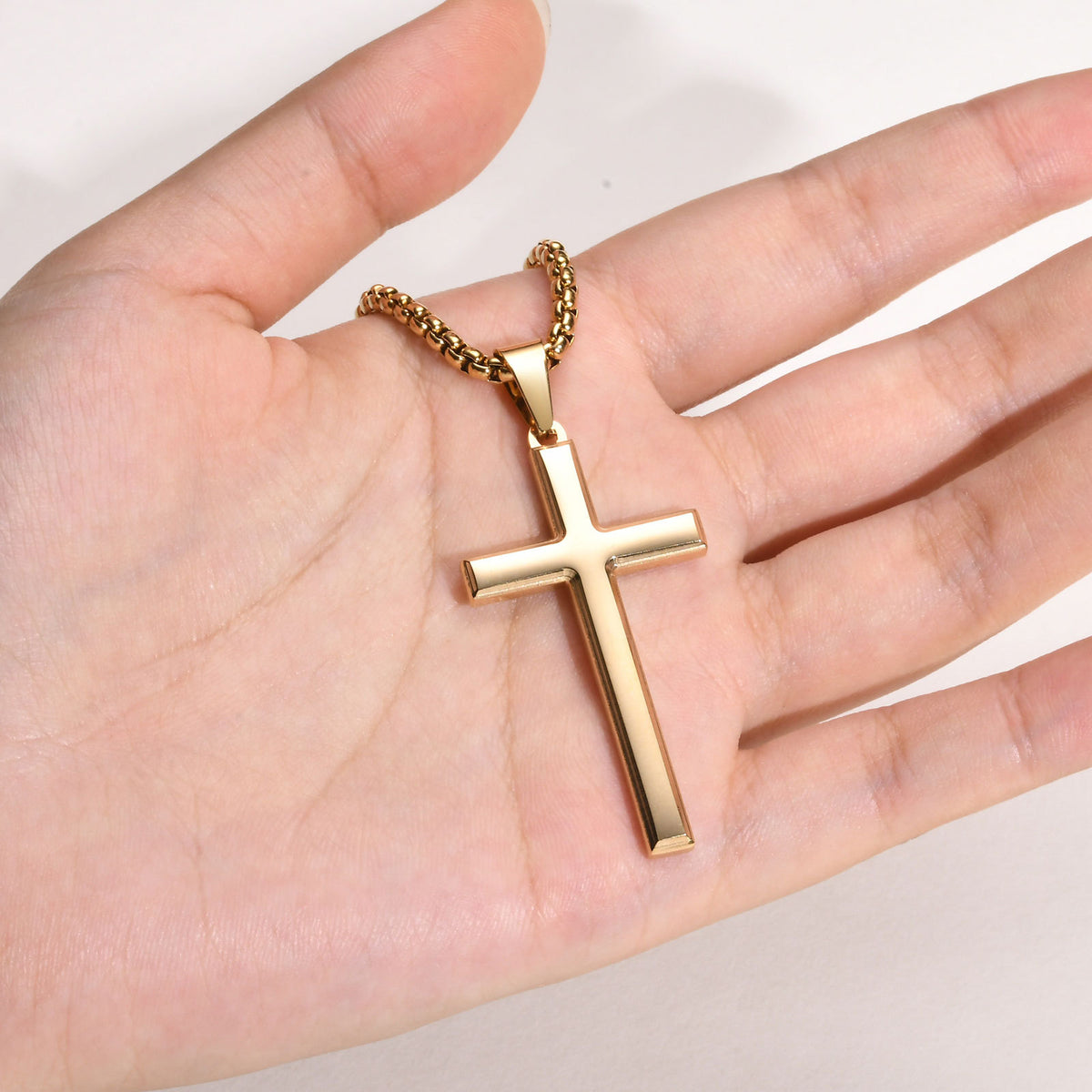 G廠-歐美配飾necklaces不鏽鋼光面十字架吊墜項鍊男士飾品「PN2045」25.04-4