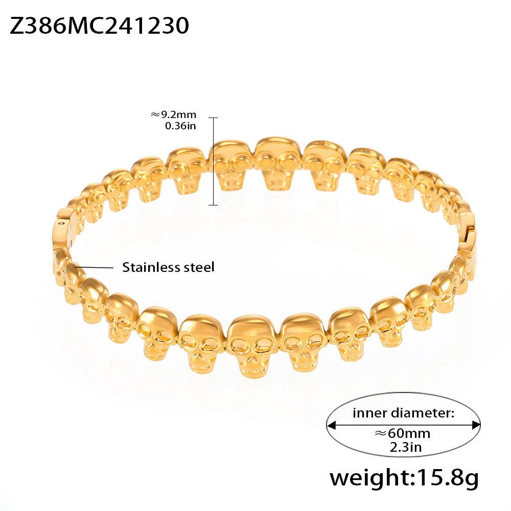 B廠-輕奢極簡環形鑲鑽鋯石手鐲組合鈦鋼18K真金Bracelet歐美風「Z178」25.01-2