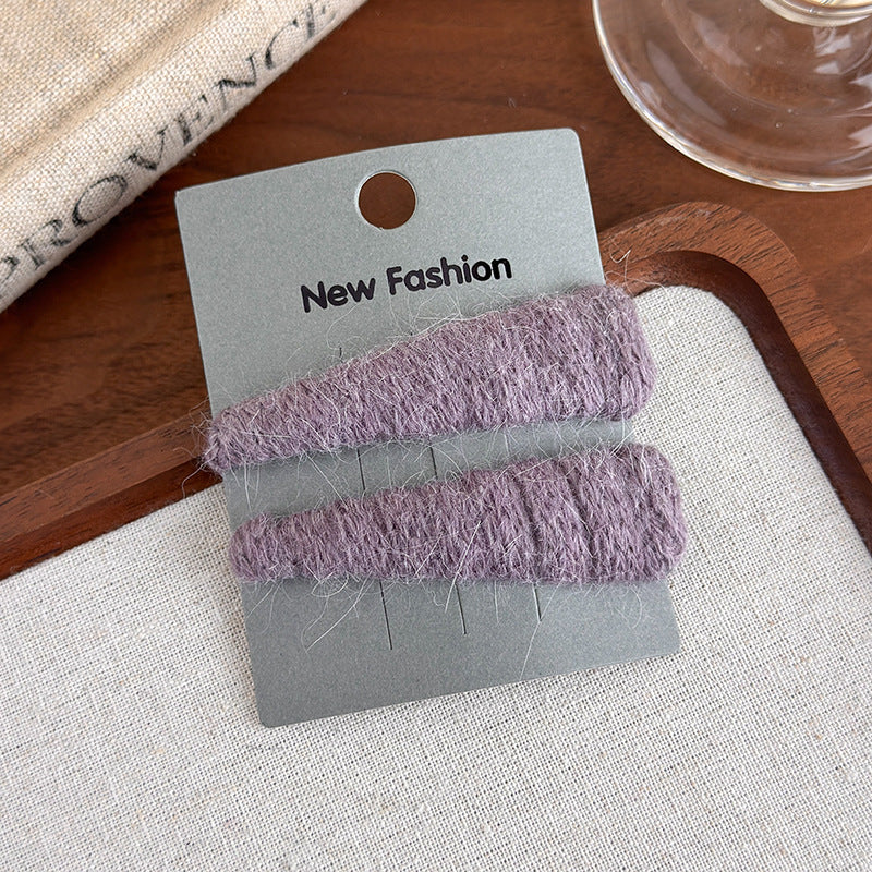 E廠-韓國ins秋冬彩色三角毛線bb夾髮夾可愛甜美瀏海夾側邊夾頭飾髮飾「27652」25.11-4