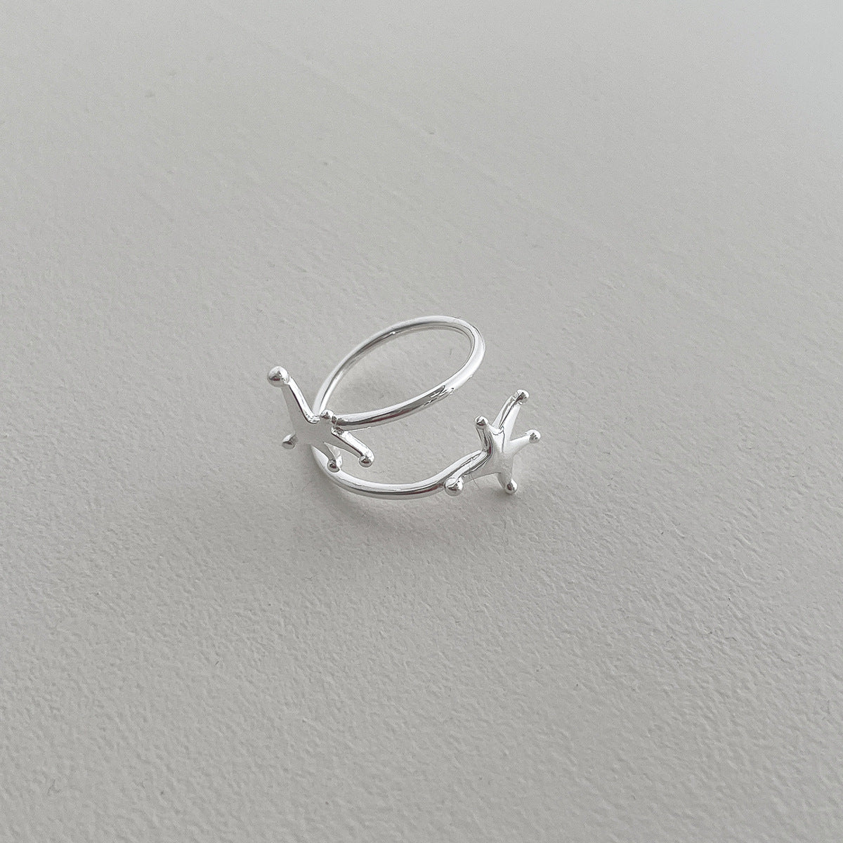 C廠-韓版純銀旋轉星星戒指女復古時尚設計感指環小眾高級感ins食指戒「JZ-0716」25.11-1