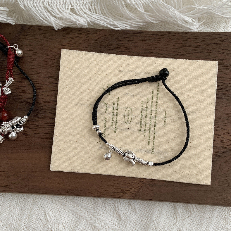 C廠-國朝新中式古風如意歲歲平安狗狗吉祥大象小象編繩手鍊S925純銀「1603-1605-1606」25.11-2