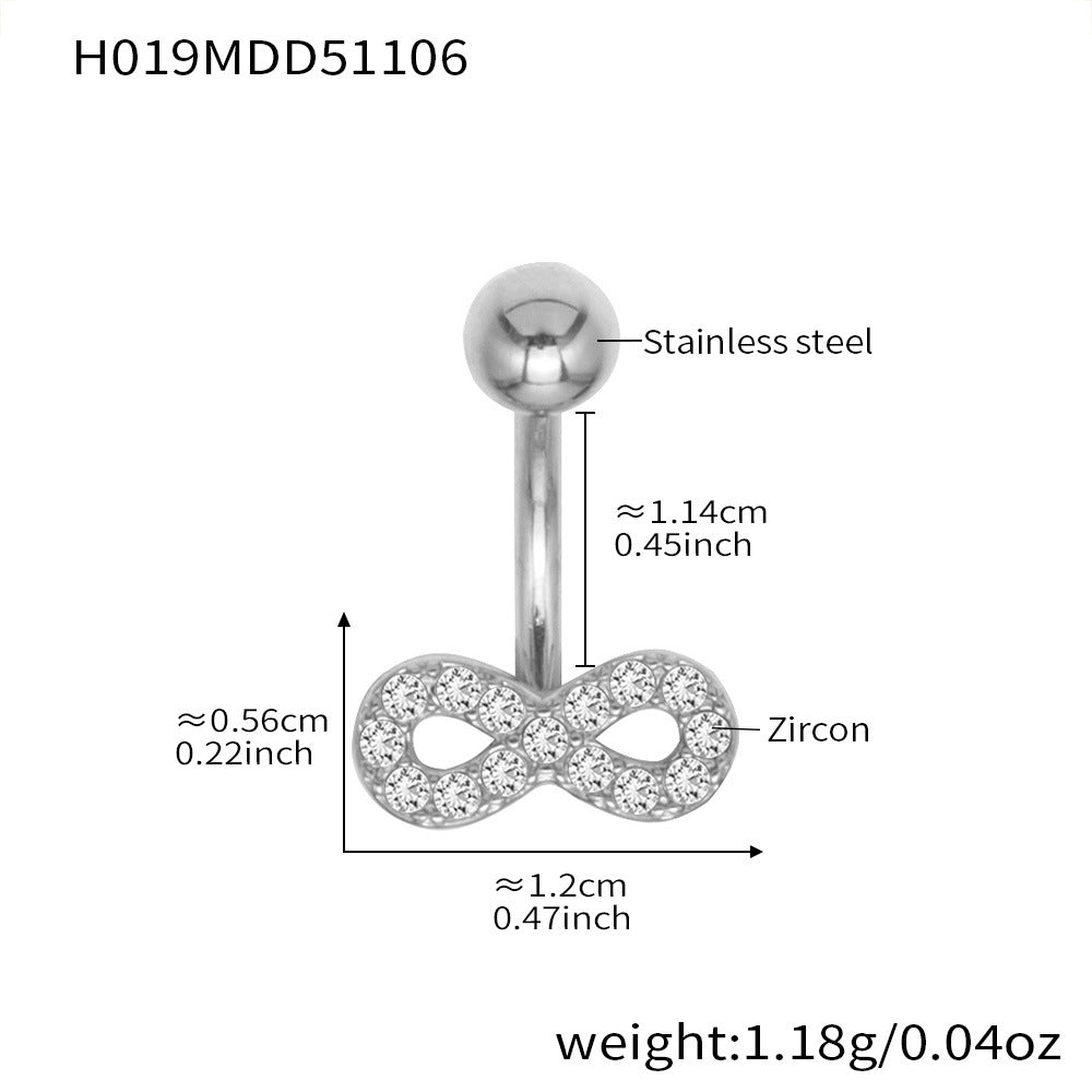 B廠-跨境新款多元素滿鑽鋯石肚臍釘不鏽鋼鍍18k金歐美穿刺飾品「H009」25.11-2