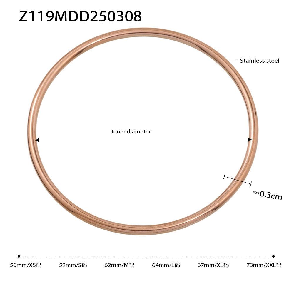B廠-法式新款ins簡約光圈手鐲圓形素圈不鏽鋼鍍18K金手圈「Z119」25.04-1