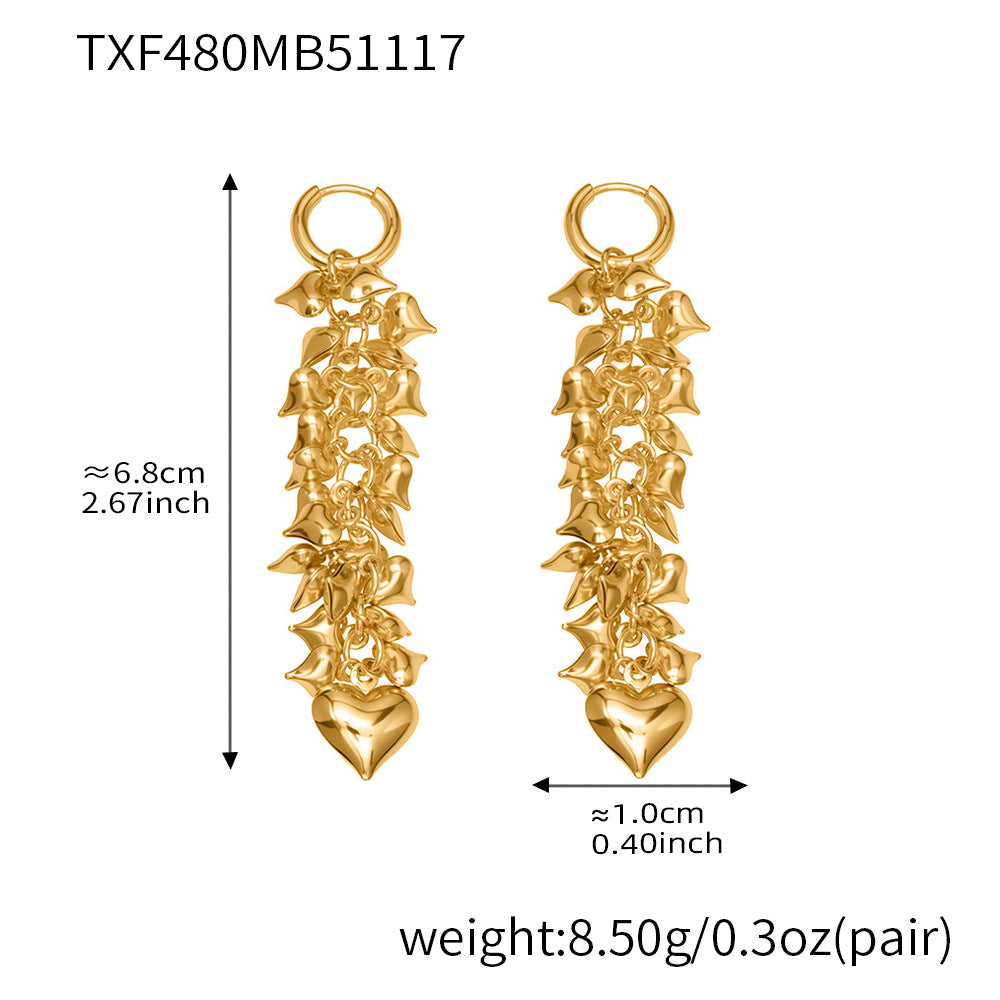 B廠-跨境熱銷款超多愛心手工項鍊耳環首飾套裝不鏽鋼鍍18k真金「TXP480」25.11-4