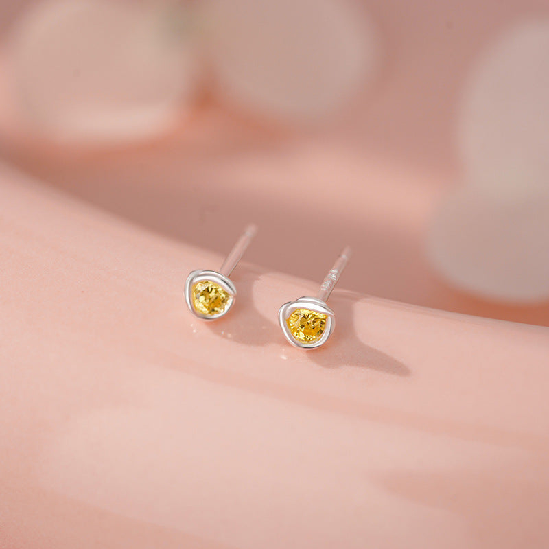 D廠-足銀S999線團耳釘簡約幾何多巴胺新款溫柔輕奢小眾個性耳飾批發「YC10043E」25.12-1