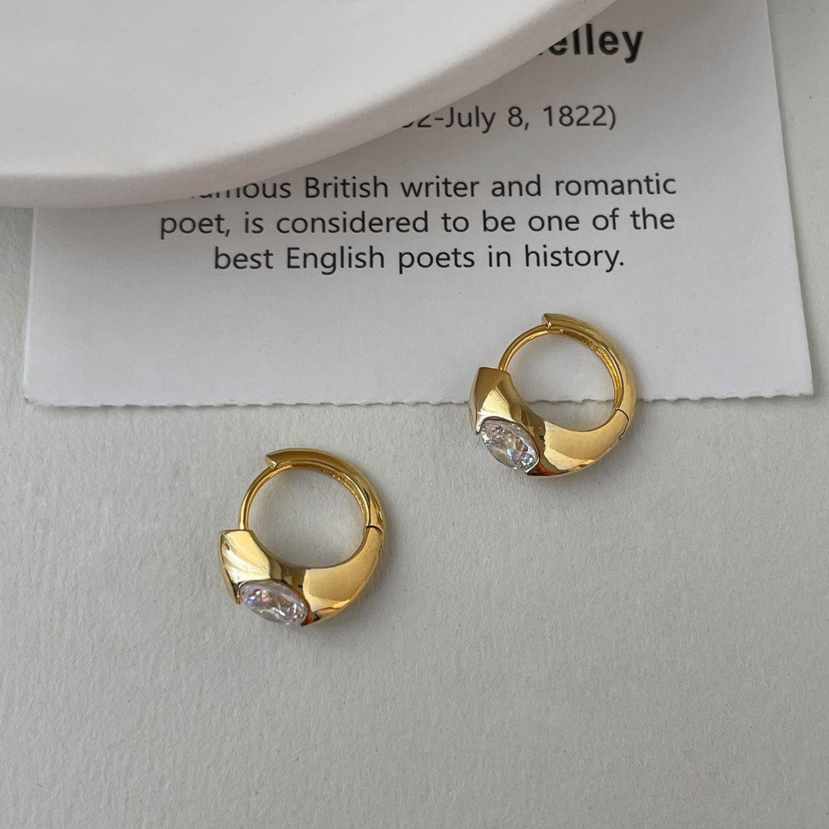 C廠-耳環新爆耳釘小眾設計鋯石耳圈銀針耳耳飾女高級感氣質耳飾「EH-2549.SJ」25.12-3