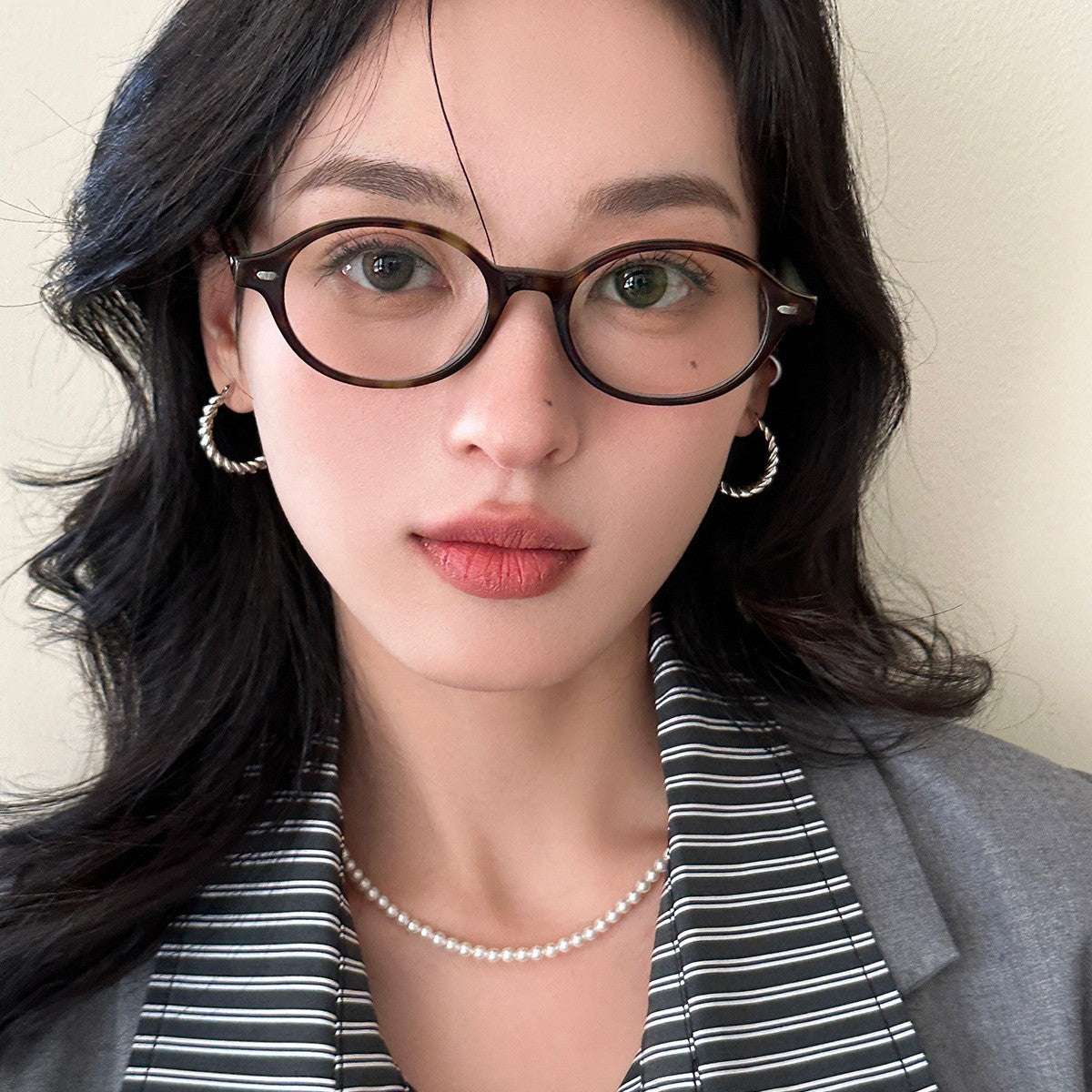 C廠-時尚復古麻花銀針耳圈女小眾設計感高級素圈耳環輕奢獨特簡約耳飾「EH-3683」25.07-1