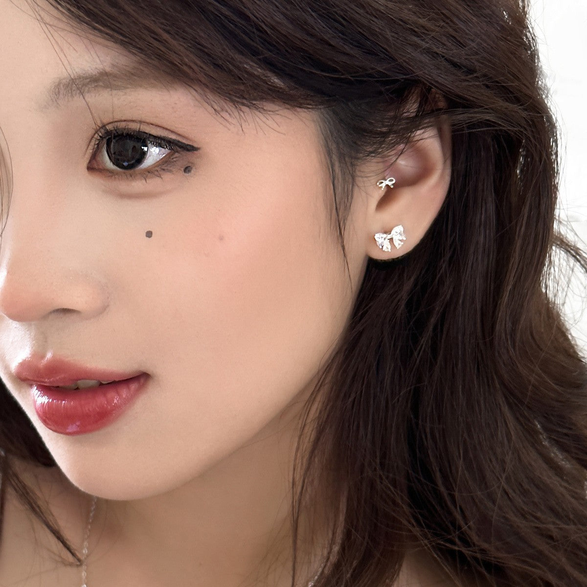 C廠-甜美小香風鋯石蝴蝶結耳釘女小眾設計感高級銀針耳環氣質百搭耳飾「EH-4037」25.09-2