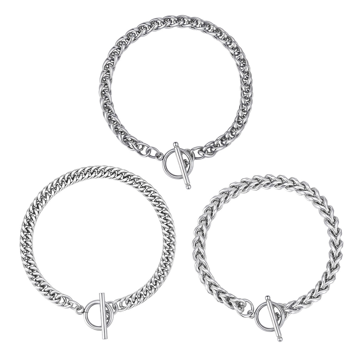 G廠-不鏽鋼酷帥古巴鏈簡約冷淡風單層龍骨鏈OT扣日常疊戴手鍊「BR-1749」25.12-1