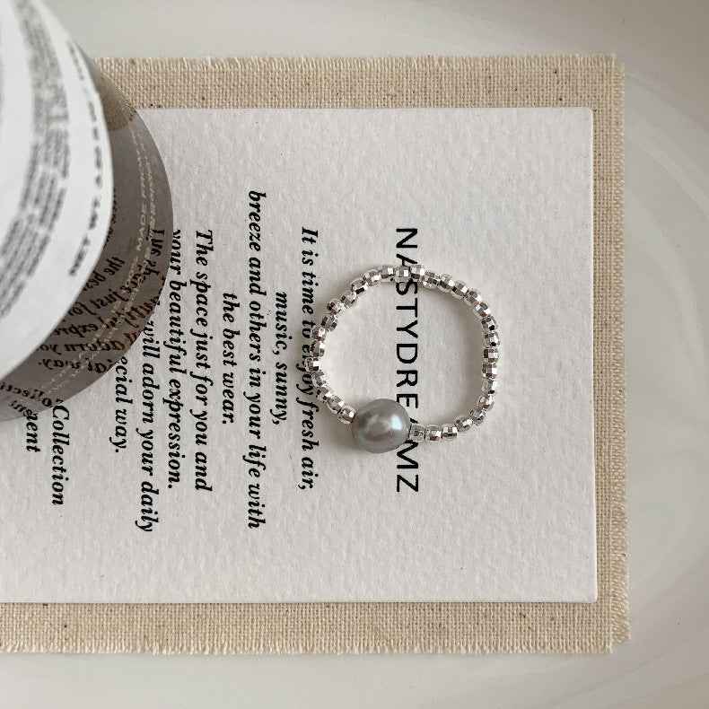 C廠-古風宮廷風葫蘆繡球愛心錢幣大象吉祥淡水珍珠彈力S925純銀戒指「RA」25.11-4