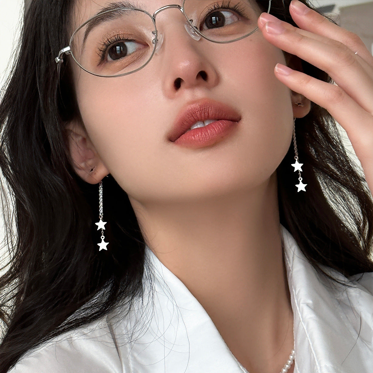 C廠-輕奢時髦星星流蘇耳釘女小眾設計感高級銀針耳環韓版百搭氣質耳飾「EH-3922」25.08-2