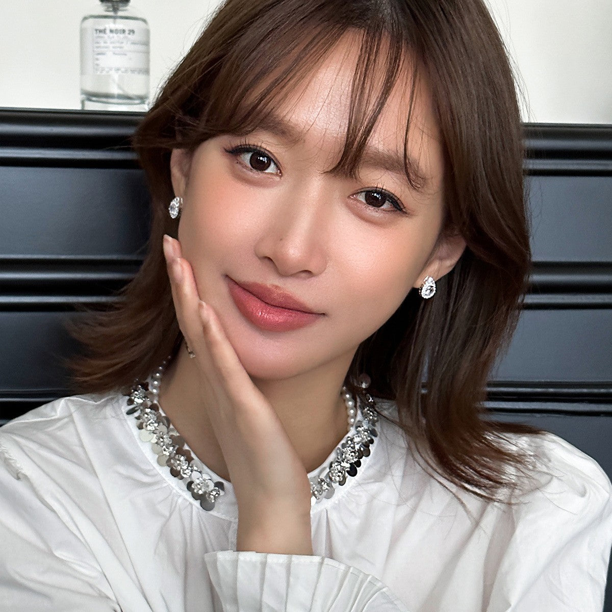 C廠-輕奢時尚高級感水滴爆閃鋯石耳釘女小眾個性冷淡風氣質銀針耳環「EH-3689」25.07-2