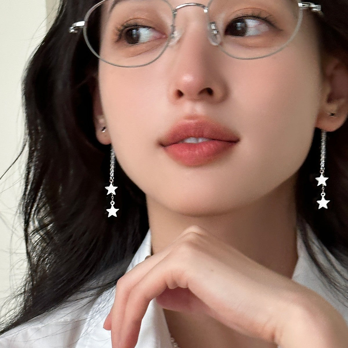 C廠-輕奢時髦星星流蘇耳釘女小眾設計感高級銀針耳環韓版百搭氣質耳飾「EH-3922」25.08-2
