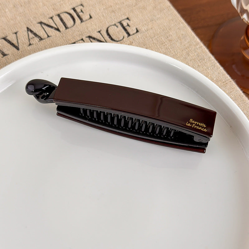 E廠-韓國France一字扭扭夾法式簡約氣質盤髮馬尾竪夾醋酸直條香蕉夾女「27640」25.11-1