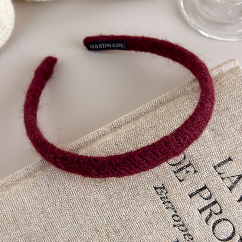 E廠-秋冬毛線針織細髮箍女2025新款高顱頂洗臉壓髮頭箍洋氣外出髮卡「27651」25.11-3