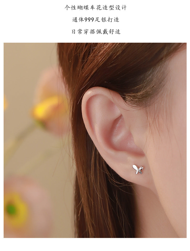 D廠-S999足銀韓版韓風蝴蝶耳環女優雅文藝氣質甜美溫柔可愛耳飾批發「YC5117E_1」25.09-2