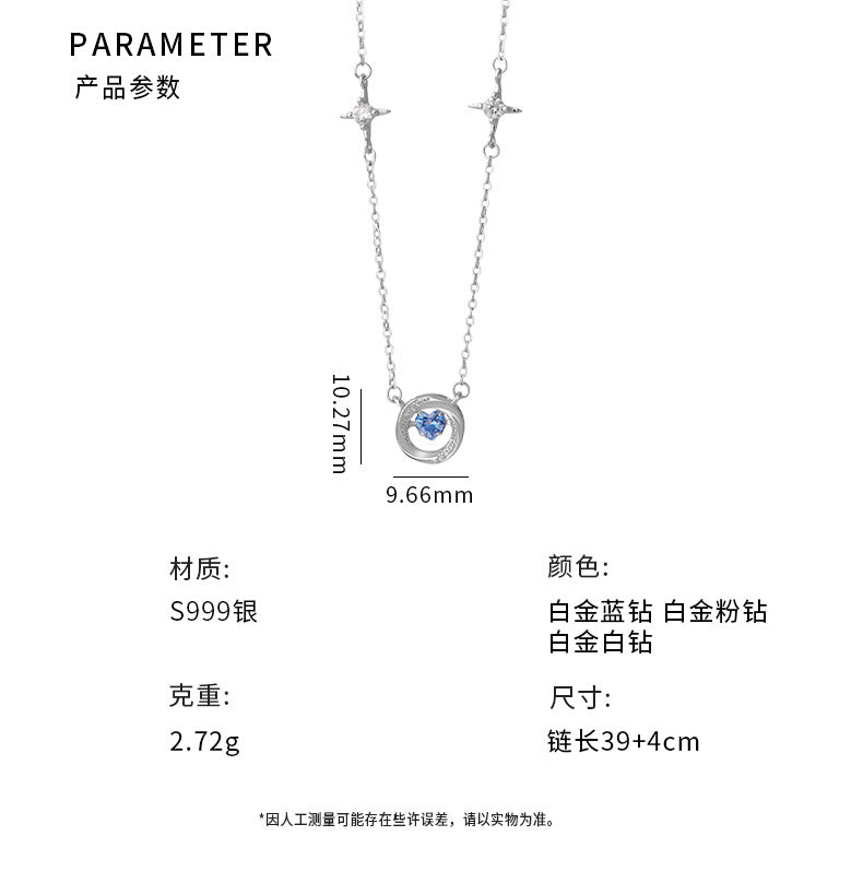 D廠-S999足銀靈動愛心圓環項鍊韓版韓風小眾清新設計感鎖骨鏈批發「YC4048N」25.04-3