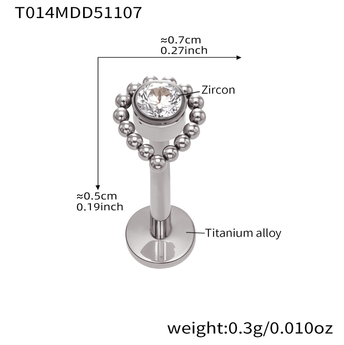 B廠-撒旦的孩子美人魚穿刺唇釘女鈦合釘甜酷辣妹唇環鈦合金飾品「T009」25.11-2