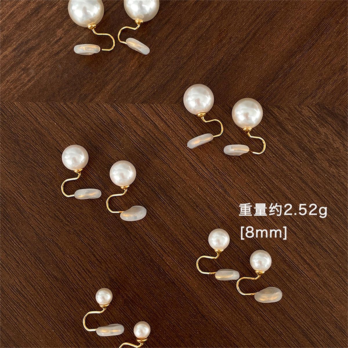 C廠-多尺寸珍珠耳釘女輕奢甜美溫柔925銀針耳飾可愛精緻蚊香盤耳夾夏「EH-2244」23.07-1 - 安蘋飾品批發