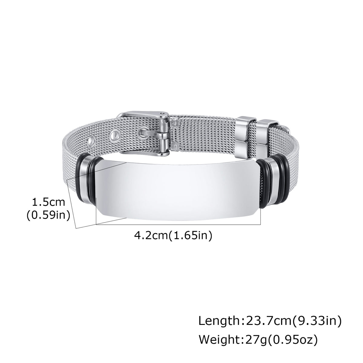 G廠-跨境歐美男士不鏽鋼彎牌網狀錶帶手鍊鋼色「BR-2794」25.12-2