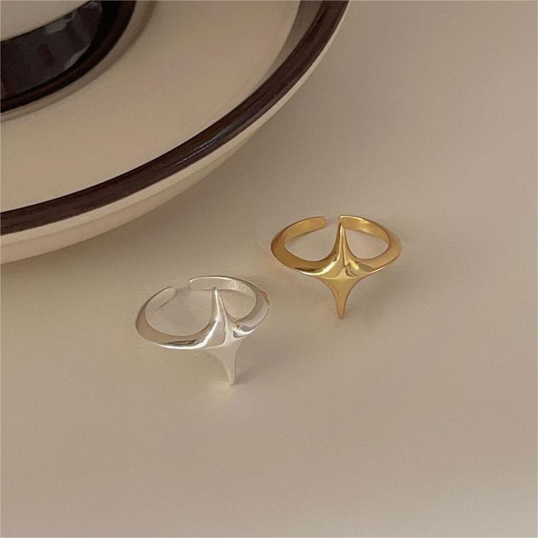 F廠-韓版飾品925純銀星光戒指個性小紅書INS簡約戒指指環首飾「J1928」25.05-3
