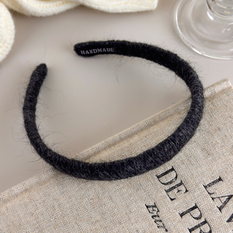 E廠-秋冬毛線針織細髮箍女2025新款高顱頂洗臉壓髮頭箍洋氣外出髮卡「27651」25.11-3