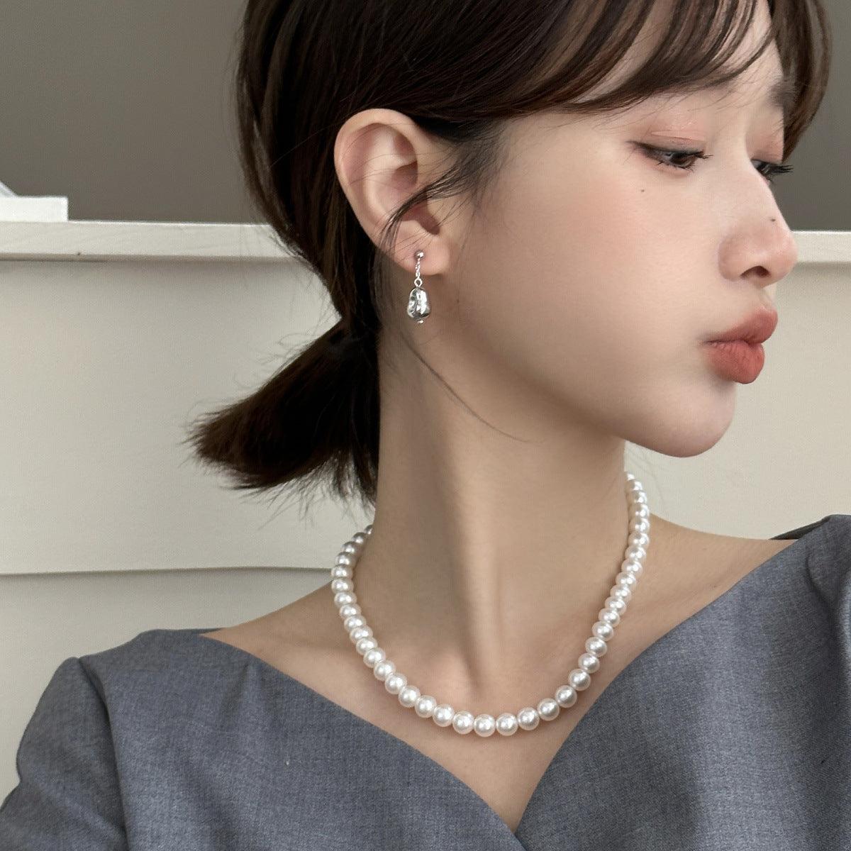 C廠-歐美時尚新款冷淡風不對稱水滴耳釘女輕奢小眾百搭氣質銀針耳飾「EH-3435」25.03-4
