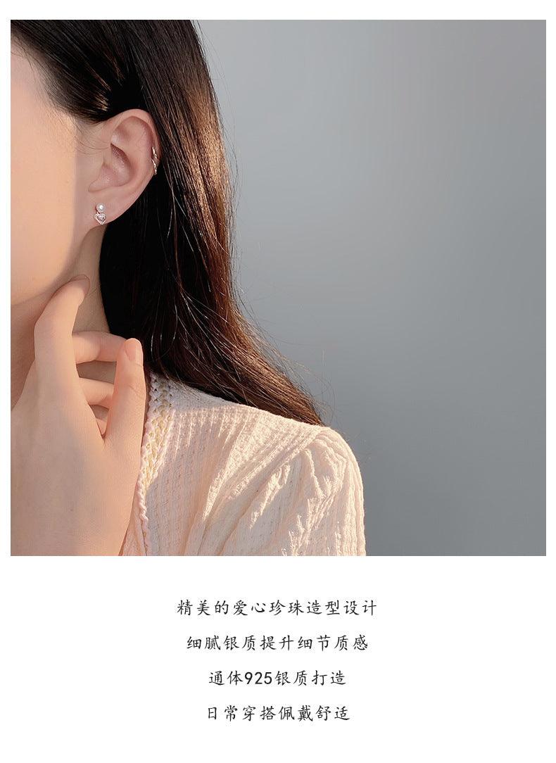 D廠-S925純銀ins愛心珍珠耳環女時尚小巧精緻少女感新款耳環「YC10119E」24.04-3
