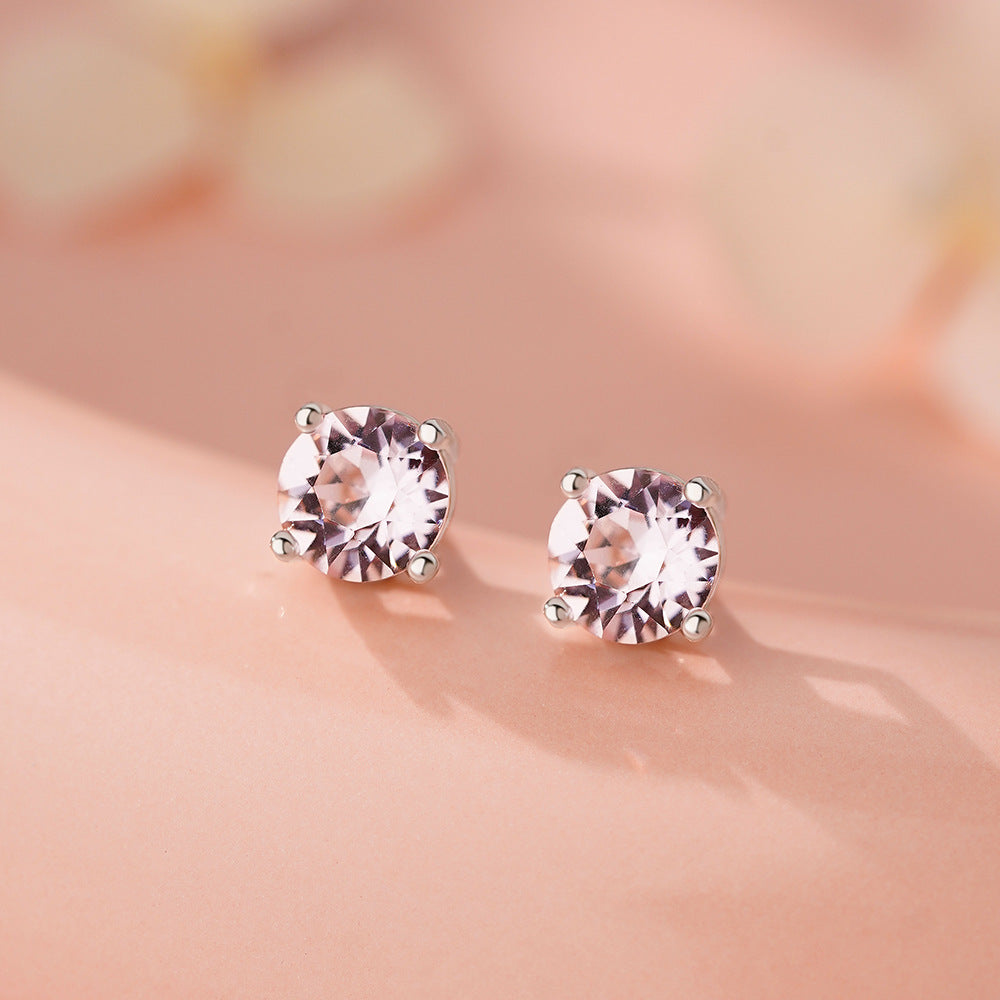 D廠-足銀S999小清新施華洛鋯石耳環女高級感多巴胺新款爆款耳飾「YC8779E_1」25.12-2