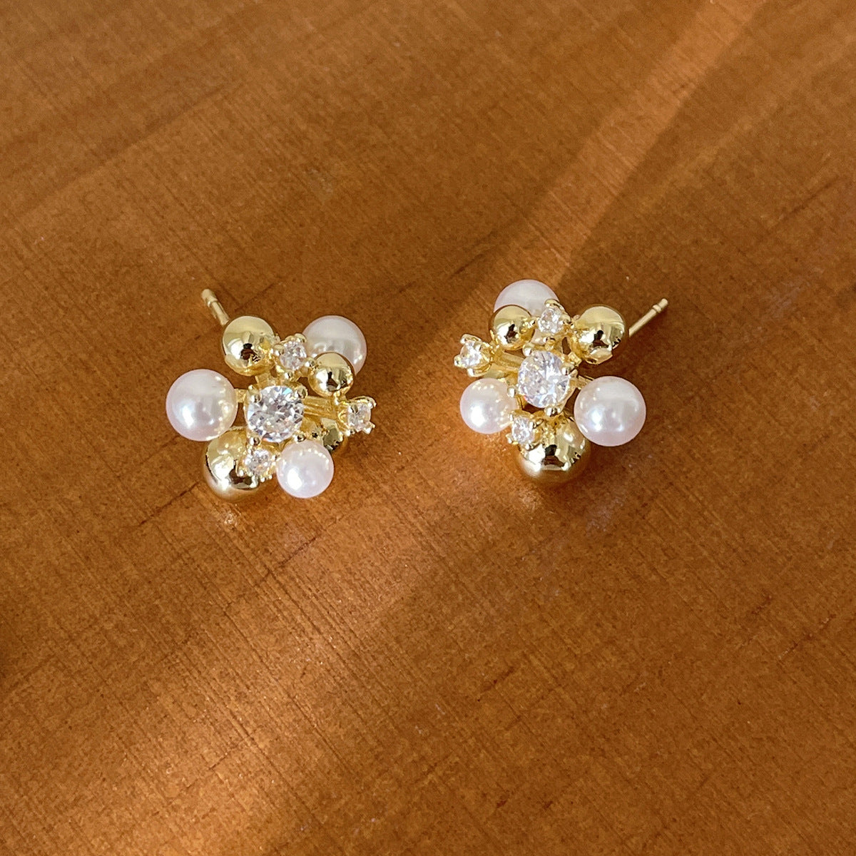 C廠-小眾設計感鋯石耳釘女百搭高級復古氣質珍珠耳環優雅獨特秋冬耳飾「EH-4311」25.11-4