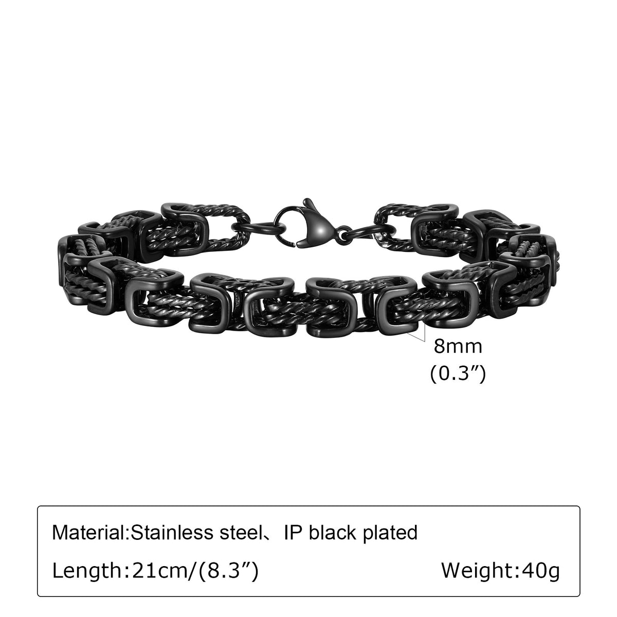 G廠-不鏽鋼拜佔庭麻花手工鏈復古色男士飾品批發「BR-1842」25.08-4