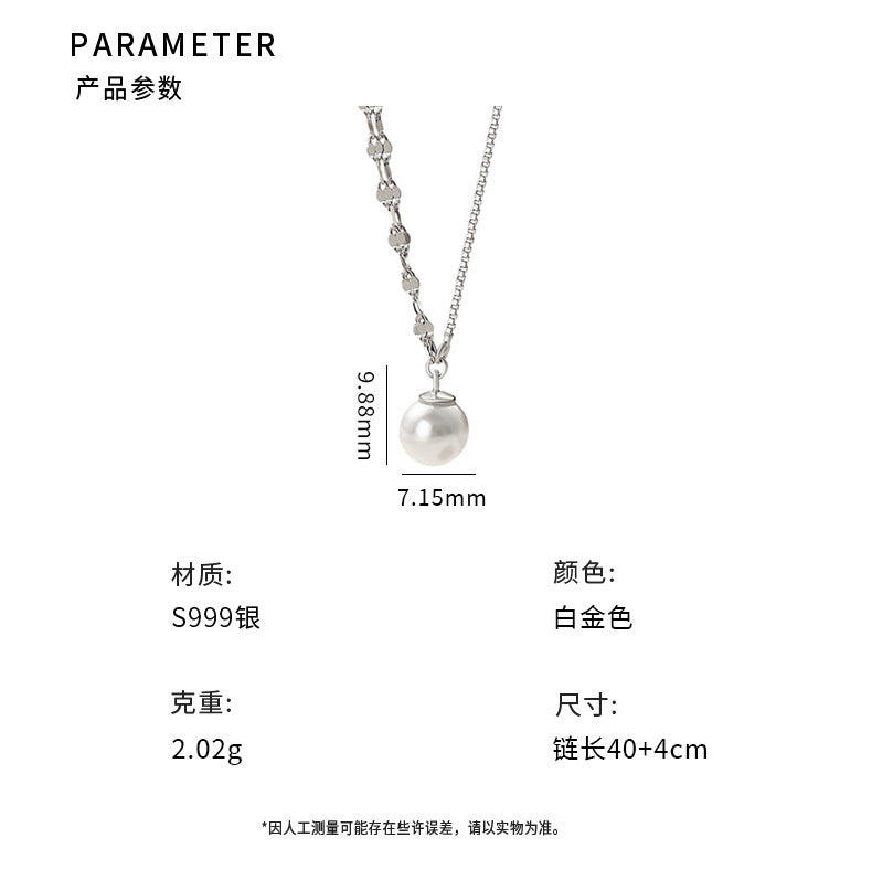 D廠-999足銀法式復古嘴唇珍珠項鍊女高級氣質獨特設計輕奢鎖骨鏈批發「YC0035N_1」25.04-3