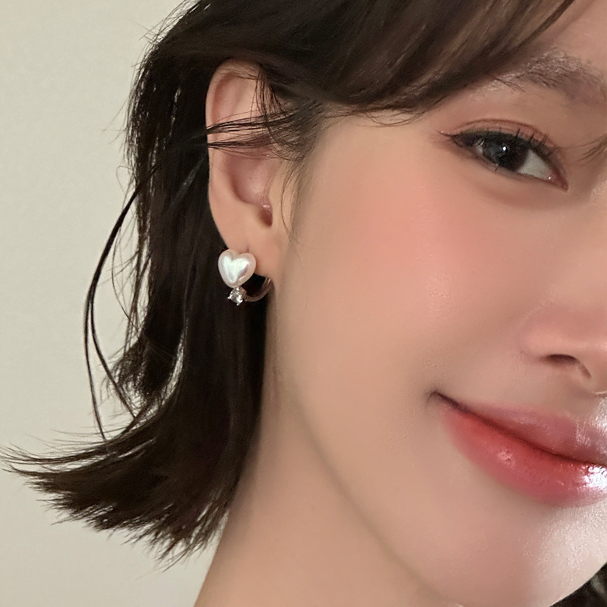 C廠-小香風甜美愛心珍珠耳環女精緻韓版氣質百搭銀針耳扣輕奢高級耳飾「EH-3866」25.07-3