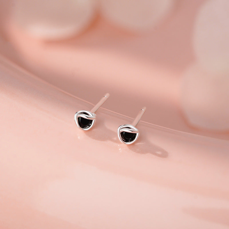 D廠-足銀S999線團耳釘簡約幾何多巴胺新款溫柔輕奢小眾個性耳飾批發「YC10043E」25.12-1