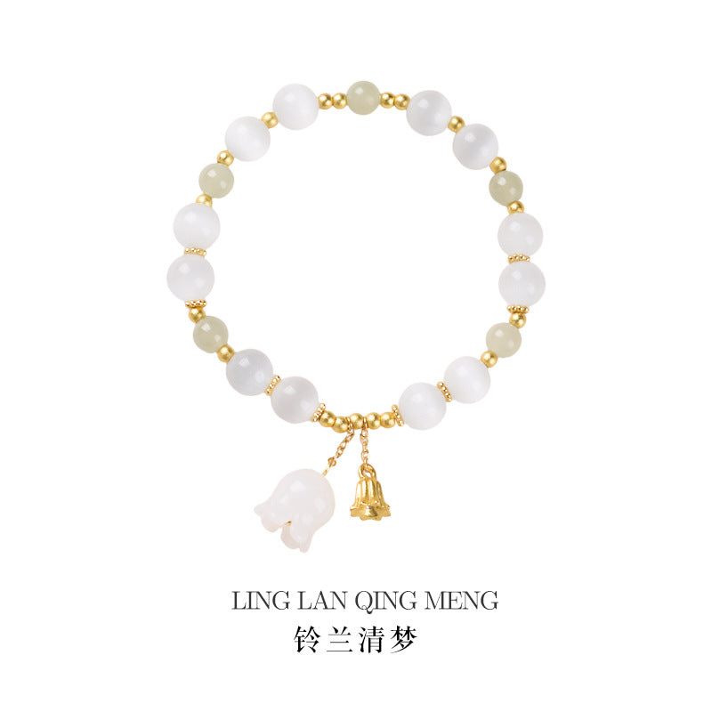 AS廠-源頭工廠批發天然和田玉手鍊女貓眼石鈴蘭花有錢花手鍊送閨蜜禮物「MYS081D239」25.07-4