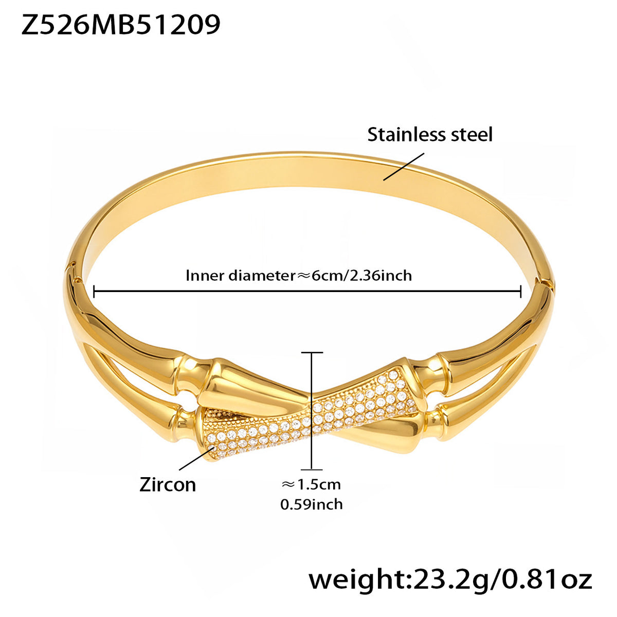 B廠-不鏽鋼超閃5A鋯石卡扣手鐲鍍18k真金歐美跨境INS時尚百搭女士手環「Z525-Z527」25.12-3