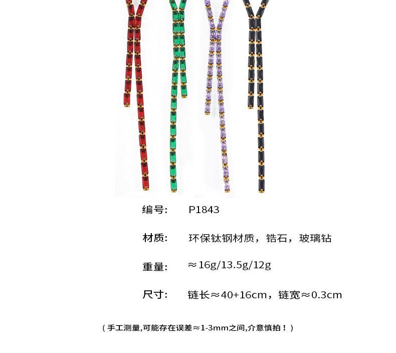 B廠-ins風純色鋯石鑲金邊項鍊女輕奢派對舞會歐美時尚滿天星鎖骨鏈「P1843」24.06-4