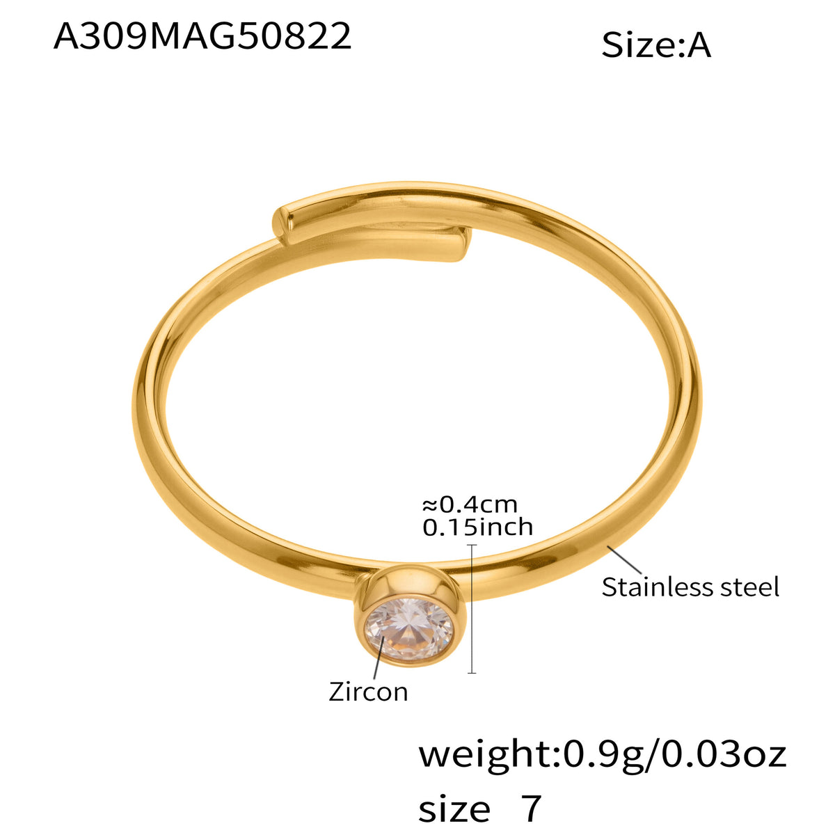 B廠-超閃5A鋯石小鑽尾戒三件套戒指不鏽鋼18k鍍金飾品跨境rings「A309-A312-A313」25.09-4