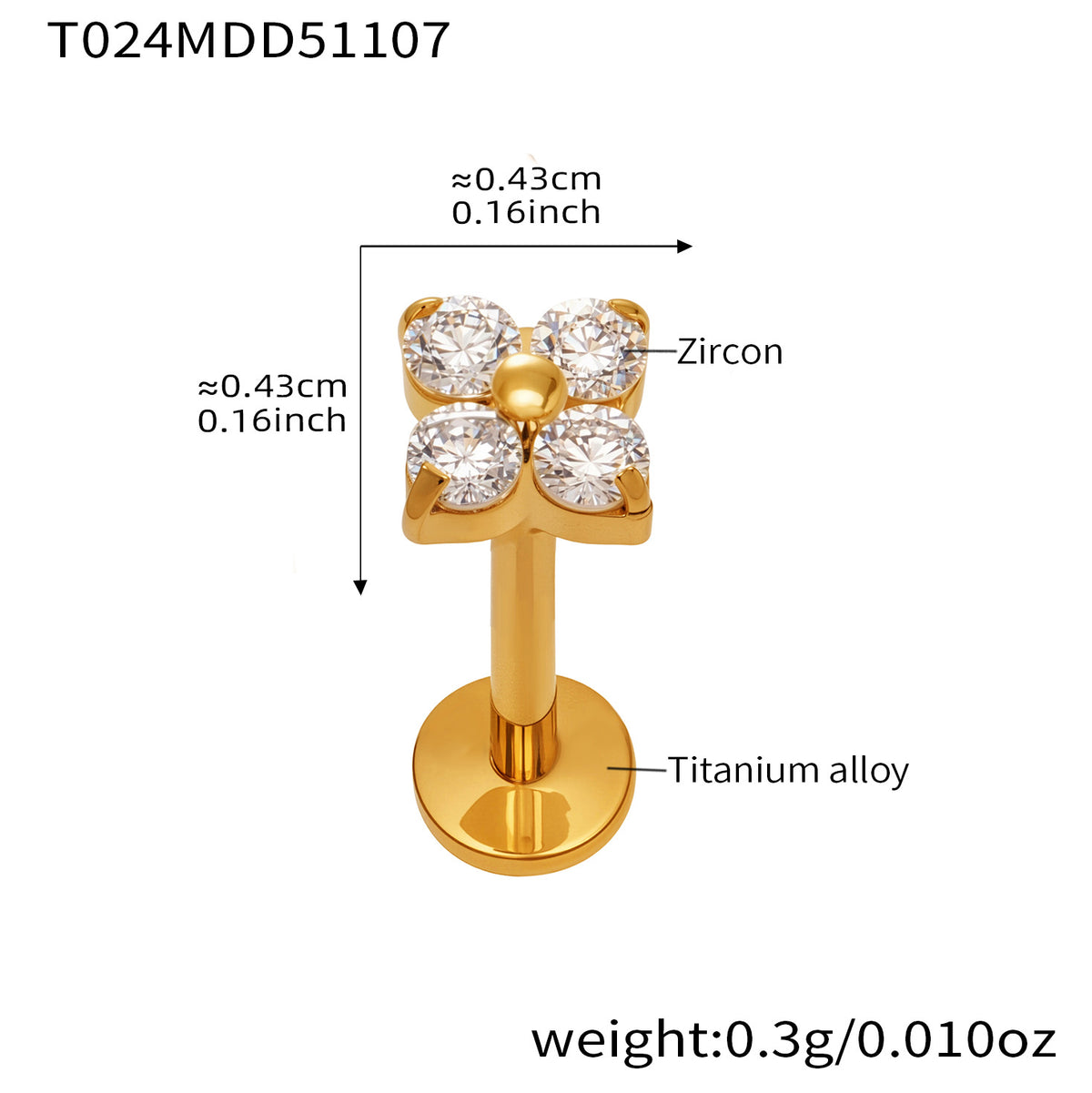 B廠-撒旦的孩子美人魚穿刺唇釘女鈦合釘甜酷辣妹唇環鈦合金飾品「T009」25.11-2