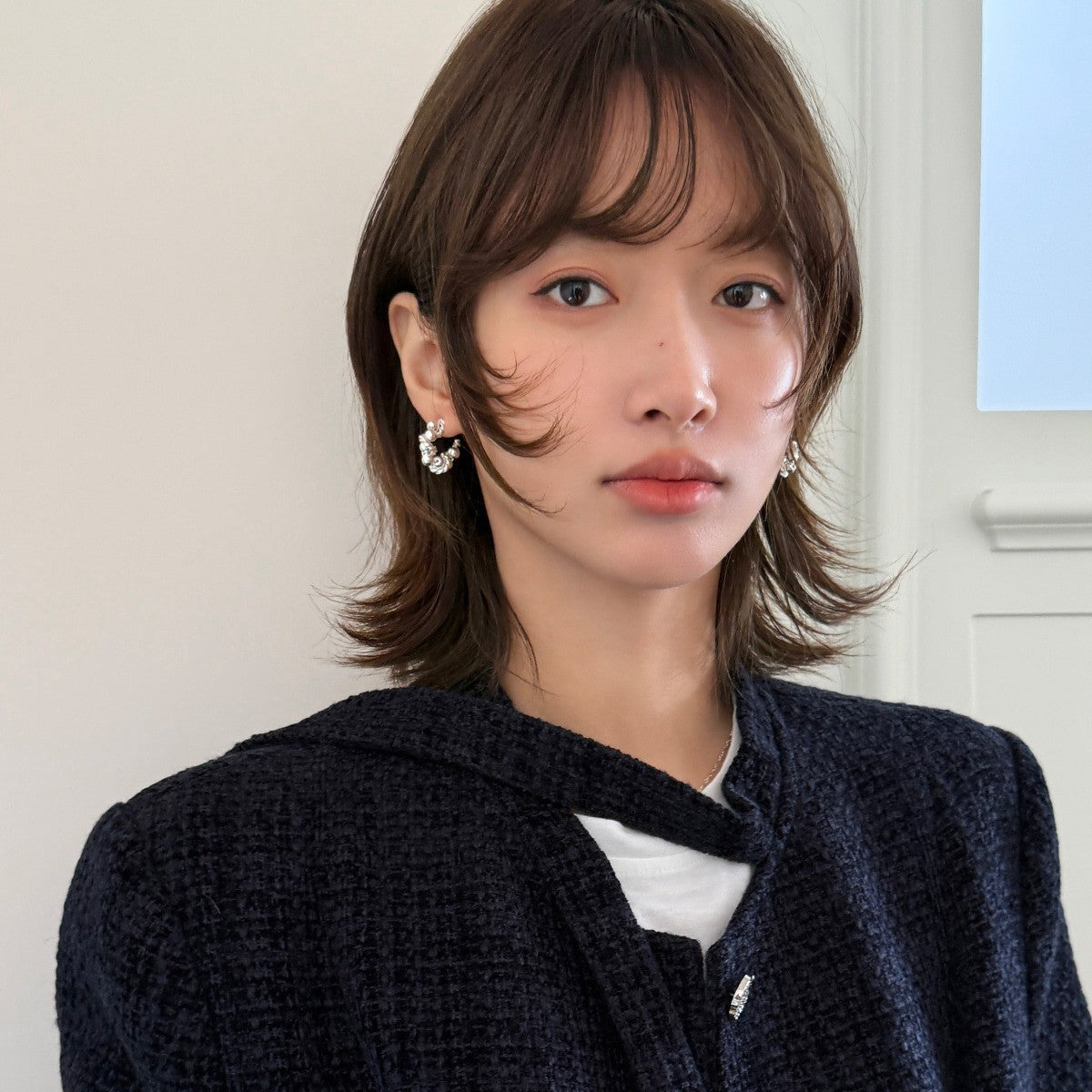 C廠-赫本風復古藤條金屬球耳釘女設計感高級耳環輕奢冷淡風小眾耳飾「EH-3483」25.04-3
