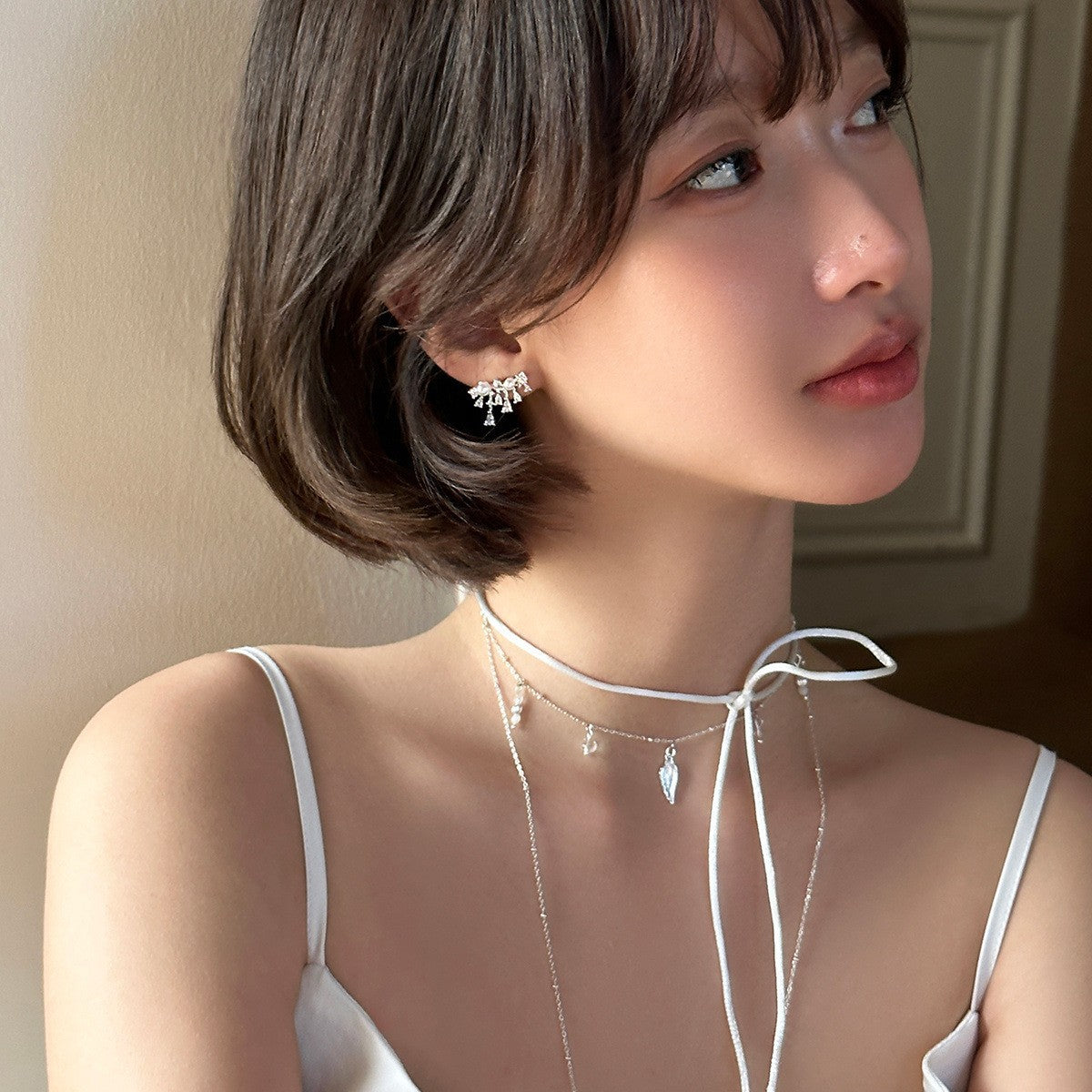 C廠-時尚輕奢流蘇鋯石耳釘女甜美氣質小香風珍珠耳環精緻高級感耳飾「EH-4014」25.09-2