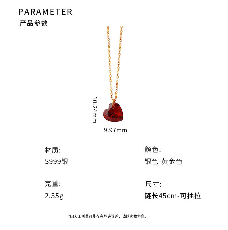D廠-S925純銀時尚愛心鋯石項鍊女個性簡約甜酷風新款鎖骨鏈批發「YC0031N_1」25.06-3