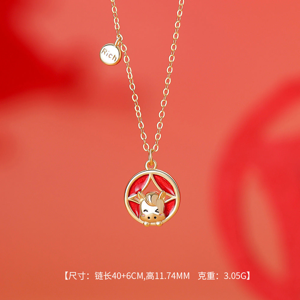 D廠-原創足銀S999財馬耳環本命年手鍊輕奢中式復古生肖馬項鍊首飾「YC10183E_1 YC2702N_1 YC5050SL_1」25.11-4