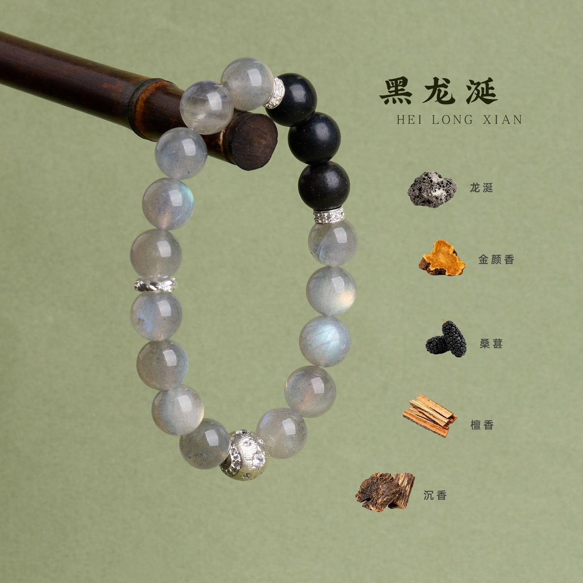 AS廠-黑龍涎合香珠手串天然中藥香灰月光簡約高級感手鍊男女款送禮批發「101X560」25.10-3