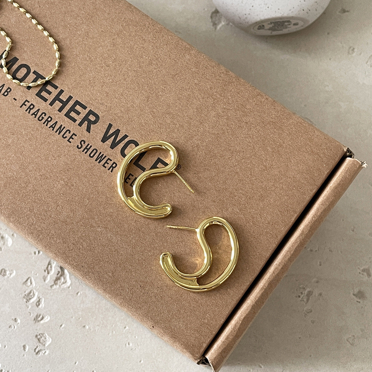 C廠-幾何C形銀針耳釘女時尚設計感高級秋冬耳環日韓時尚個性氣質耳飾「EH-4274」25.11-4