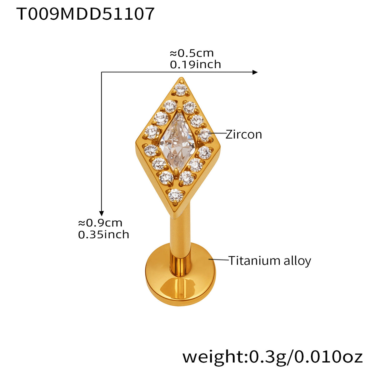 B廠-撒旦的孩子美人魚穿刺唇釘女鈦合釘甜酷辣妹唇環鈦合金飾品「T009」25.11-2