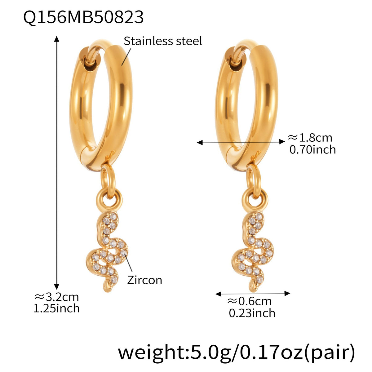 B廠-ins小眾設計感愛心鋯石吊墜耳環不鏽鋼鍍18k真金耳飾不掉色「Q150-Q174」25.08-5