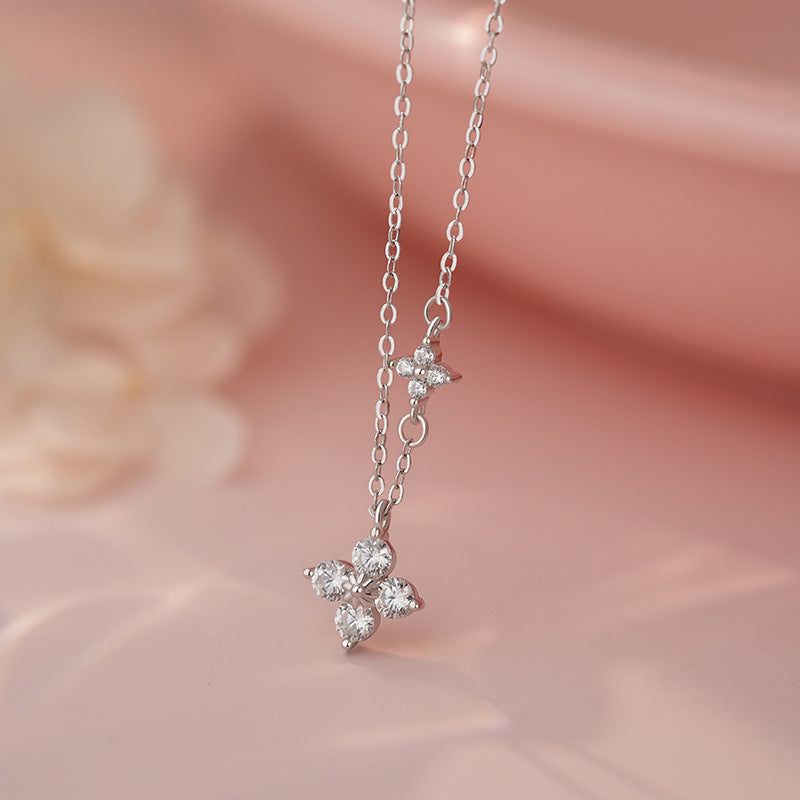 D廠-S999足銀輕奢四芒星項鍊女小眾2025新款高級簡約氣質鎖骨鏈